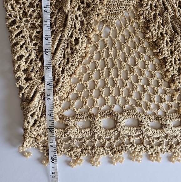 CROCHETED Bohemian Beaded Vest Size S - Picture 12 of 13